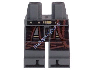 Деталь Лего Ноги С Рисунком Цвет Темно-Серый