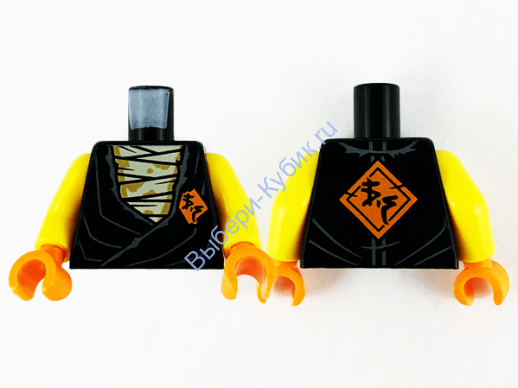 Деталь Лего Торс С Рисунком Цвет Черный