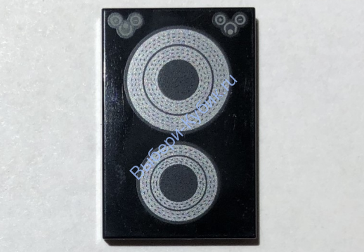 Деталь Лего Плитка 2 х 3 С Рисунком Цвет Черный