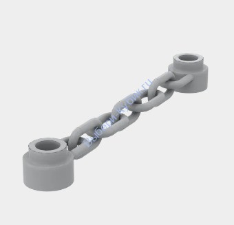 Деталь Аналог Совместимый С Лего Цепь 5 Звеньев Цвет Светло-Серый