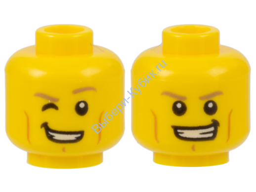 Деталь Лего Голова Минифигурки Мужская Цвет Желтый