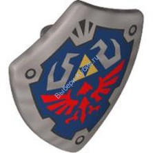 Деталь Лего Щит Четырехугольный С Рисунком Цвет Перламутрово-Светло-Серый