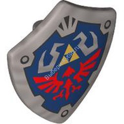 Деталь Лего Щит Четырехугольный С Рисунком Цвет Перламутрово-Светло-Серый