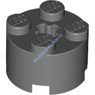 Деталь Лего Кубик Круглый 2 х 2 С Отверстием Под Ось Цвет Темно-Серый
