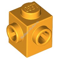 Деталь Лего Кубик Модифицированный 1 х 1 С Штырьками На Смежных Сторонах Цвет Ярко-Светло-Оранжевый