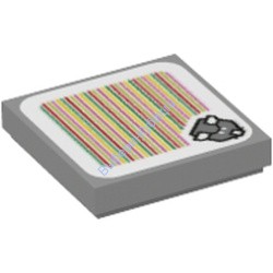 Деталь Лего Плитка 2 х 2 С Декором Цвет Светло-Серый