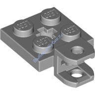 Деталь Лего Пластина 2 х 2 С Креплением Под Шар И С Отверстием Под Ось В Центре Цвет Светло-Серый