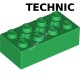 Деталь Лего Техник Кубик 2 х 4 С Отверстиями Цвет Зеленый