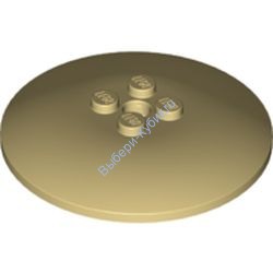 Деталь Лего Тарелка 6 х 6 Перевернутая - Закрытые Штырьки Цвет Песочный