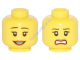 Деталь Лего Голова Минифигурки Двусторонняя Женская Цвет Желтый