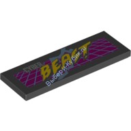 Деталь Лего Плитка 2 х 6 С Рисунком Цвет Черный