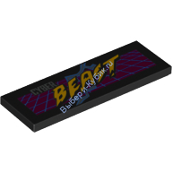 Деталь Лего Плитка 2 х 6 С Рисунком Цвет Черный