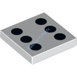 Деталь Лего Плитка 2 х 2 С Рисунком Цвет Белый 