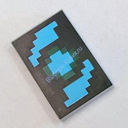 Деталь Лего Плитка 2 X 3 С Рисунком Майнкрафт Цвет Светло-Серый