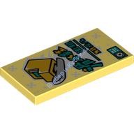 Деталь Лего Плитка 2 х 4 С Рисунком Цвет Ярко-Светло-Желтый