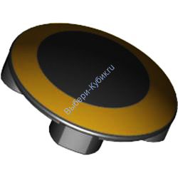 Деталь Лего Пластина Круглая 2 х 2 С Округлым Дном С Рисунком Цвет Черный