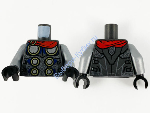 Деталь Лего Торс С Рисунком Цвет Перламутрово-Темно-Серый