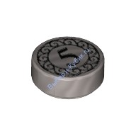 Деталь Лего Плитка Круглая 1 х 1 С Рисунком Цвет Перламутрово-Светло-Серый