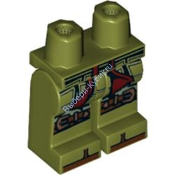 Деталь Лего Ноги С Рисунком Цвет Оливковый Зеленый