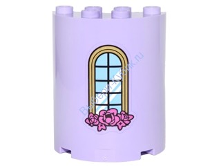 Деталь Лего Половина Цилиндра 2 х 4 х 4 С Рисунком Цвет Лавандовый