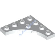 Деталь Лего Пластина Модифицированная 4 х 4 С Закругленным Вырезом Цвет Белый