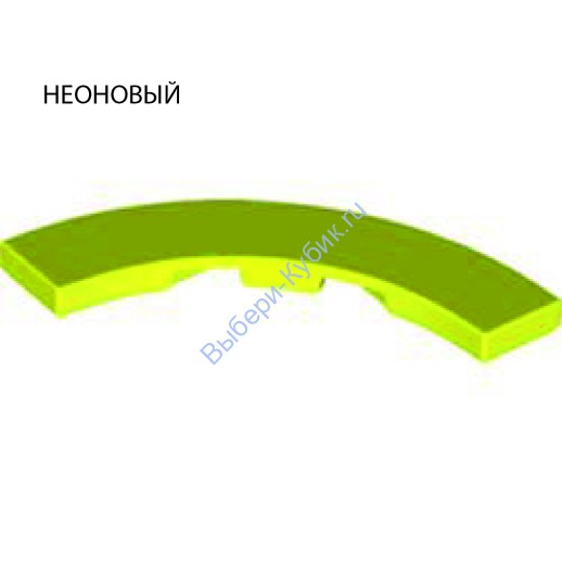 Деталь Лего Плитка Круглый Угол 4 х 4 Макарони Широкая Цвет Неоново-Желтый