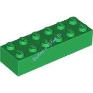 Деталь Лего Кубик 2 х 6 Цвет Зеленый