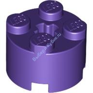 Деталь Лего Кубик Круглый 2 х 2 С Отверстием Под Ось Цвет Темно-Фиолетовый