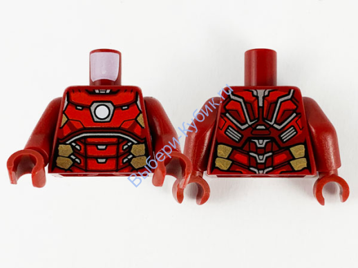 Деталь Лего Торс С Рисунком Цвет Темно-Красный