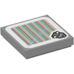 Деталь Лего Плитка 2 х 2 С Декором Цвет Светло-Серый