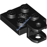Деталь Лего Пластина 2 х 2 С Креплением Под Шар И С Отверстием Под Ось В Центре Цвет Черный