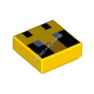 Деталь Лего Плитка 1 х 1 С Рисунком Пиксельный Узор Цвет Желтый