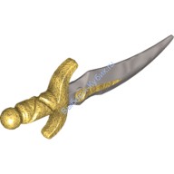 Деталь Лего Оружие Минифигуркиоружейный Кинжал С Жемчужным Серым Клинком Цвет Перламутрово-Золотой