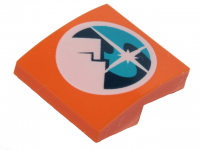 Деталь Лего Скос Изогнутый 2 x 2 x 2/3 Без Штырьков С Рисунком Арктического Логотип Цвет Оранжевый