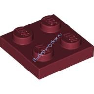 Деталь Лего Пластина 2 х 2 Цвет Темно-Красный