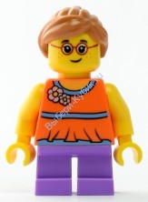 Girl with Orange Top and Medium Lavender Legs