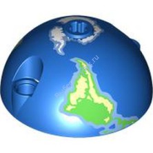 Деталь Лего Цилиндр Полусфера 5 x 5 С Отверстием Для Оси В Центре И 2 Отверстиями Для Штифтов С Рисунком Цвет Синий