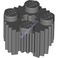 Деталь Лего Кубик Круглый 2 х 2 С Решеткой И Отверстием Под Ось Цвет Темно-Серый