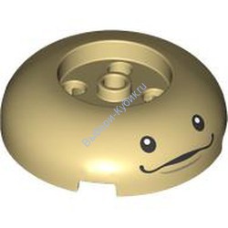 Деталь Лего Кубик Круглый Верхняя Часть Купола 4 x 4 С Утопленным Центром 2 x 2 С Рисунком Цвет Песочный