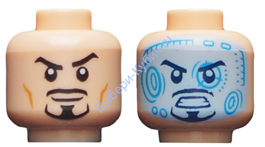 Деталь Лего Голова Минифигурки Двухсторонняя Цвет Светло-Телесный