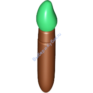 Деталь Лего Кисточка С Зеленым Кончиком Цвет Коричневый