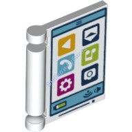 Деталь Лего Книга Передняя Обложка с РИСУНКОМ ПЛАНШЕТ Цвет Белый