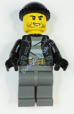 Police - City Bandit Crook, Black Knit Cap, Black Stubble