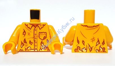 Деталь Лего Торс С Рисунком Цвет Ярко-Светло-Оранжевый