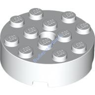 Деталь Лего Кубик Круглый 4 х 4 С Отверстием Цвет Белый