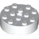 Деталь Лего Кубик Круглый 4 х 4 С Отверстием Цвет Белый