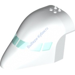 Деталь Лего Фюзеляж Самолета С Изгибом 8 x 12 x 6 Верх Цвет Белый