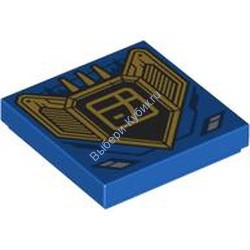 Деталь Лего Плитка 2 х 2 С Рисунком Цвет Синий