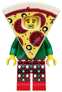 Минифигурка Лего Коллекционные - Парень в костюме пиццерии, серия 19 