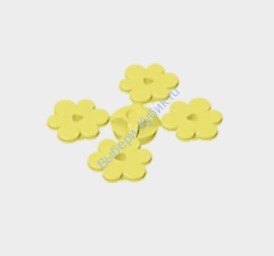 Деталь Аналог Совместимый С Лего Цветок Маленький 4 Шт Цвет Ярко-Светло-Желтый